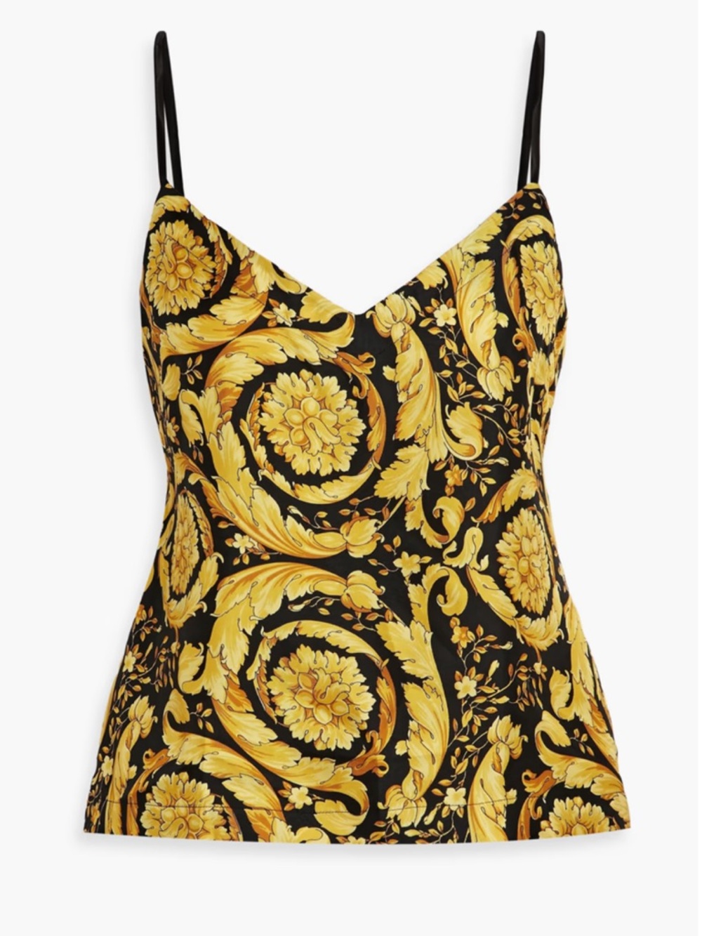Versace Black and Yellow Baroque Cami Top